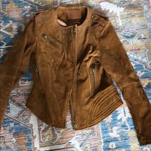 Blanknyc fitted suede moto jacket